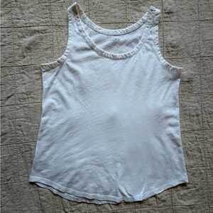 LOFT White Cotton Scoop Neck Tank